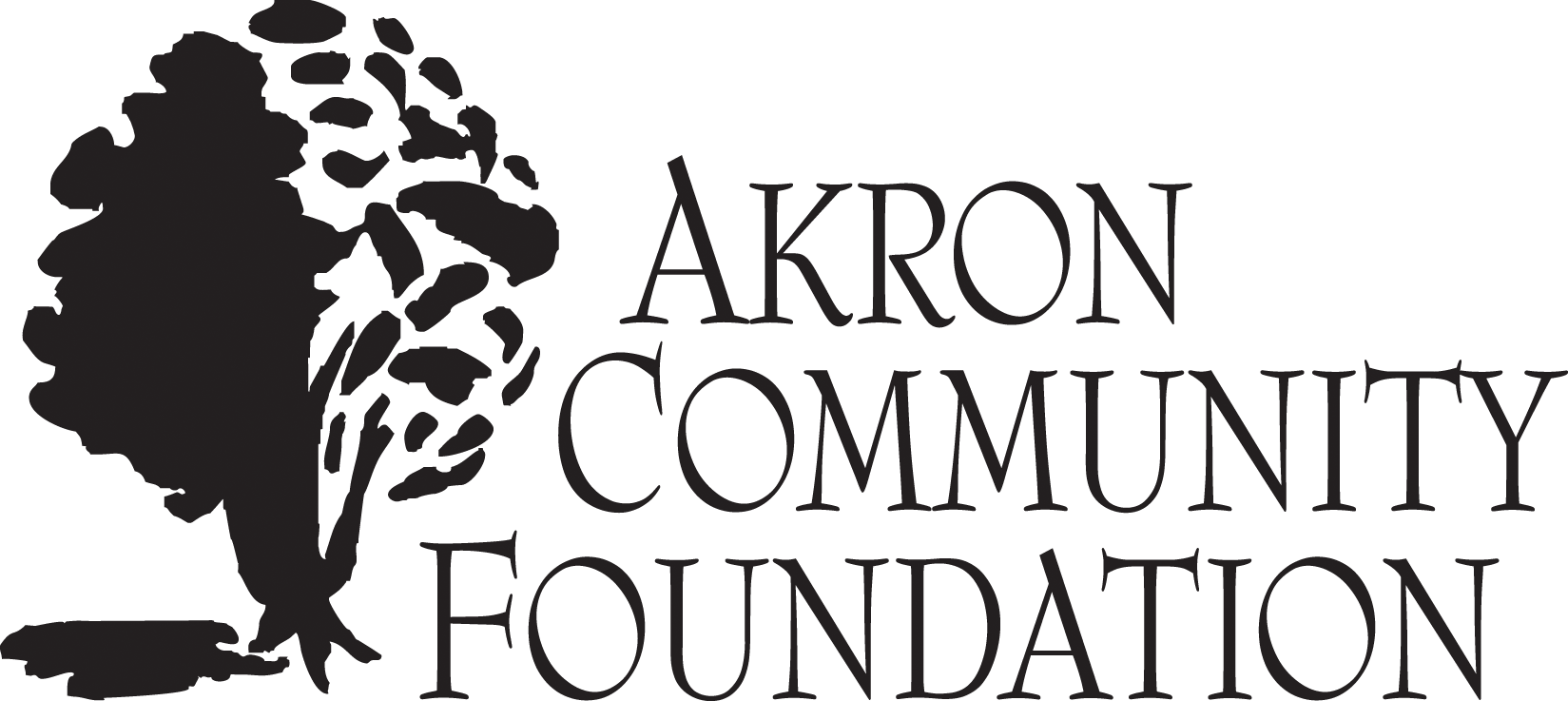 Akron Community Foundation Logo Black White